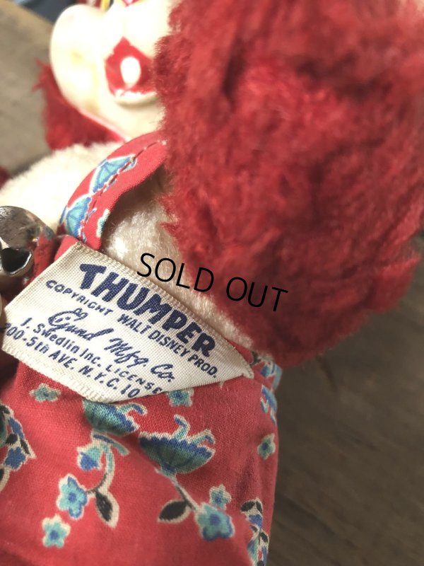 画像4: 50s Vintage Gund Rubber Face Doll Walt Disney Thumper Red (R449)