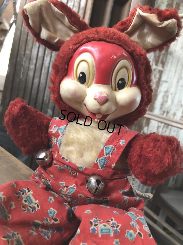 画像9: 50s Vintage Gund Rubber Face Doll Walt Disney Thumper Red (R449)