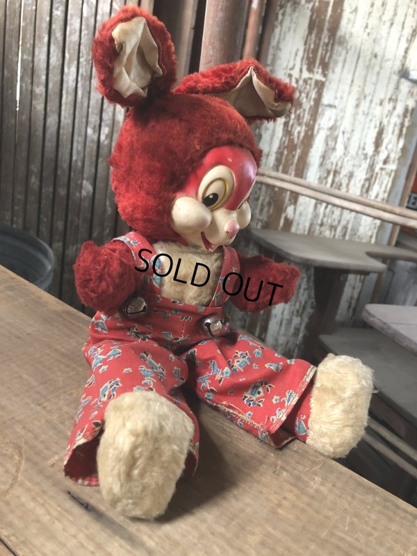 画像7: 50s Vintage Gund Rubber Face Doll Walt Disney Thumper Red (R449)