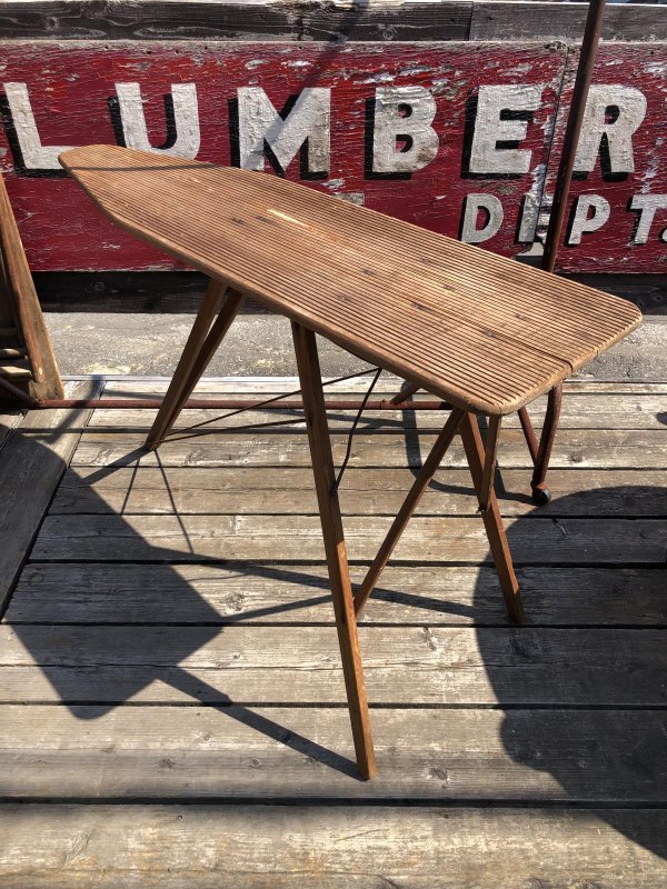 画像9: Vintage American Primitive Wooden Ironing Board Table (B458)