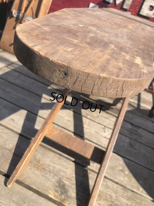 画像12: Vintage American Primitive Wooden Ironing Board Table (B459)