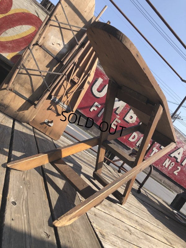 画像14: Vintage American Primitive Wooden Ironing Board Table (B459)