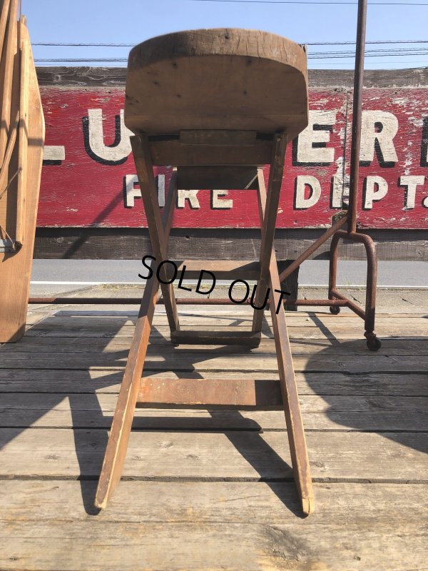 画像15: Vintage American Primitive Wooden Ironing Board Table (B459)