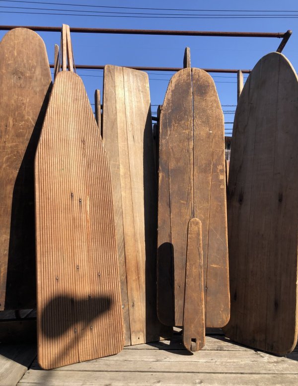 画像20: Vintage American Primitive Wooden Ironing Board Table (B458)