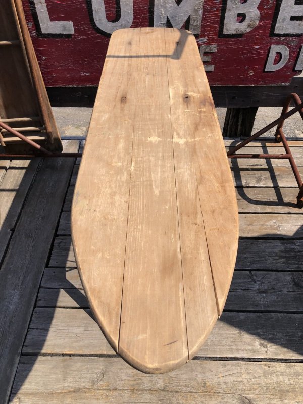画像12: Vintage American Primitive Wooden Ironing Board Table (B457)