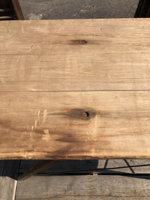 画像4: Vintage American Primitive Wooden Ironing Board Table (B457)