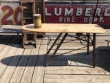 Vintage American Primitive Wooden Ironing Board Table (B457)