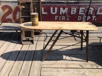 Vintage American Primitive Wooden Ironing Board Table (B457)