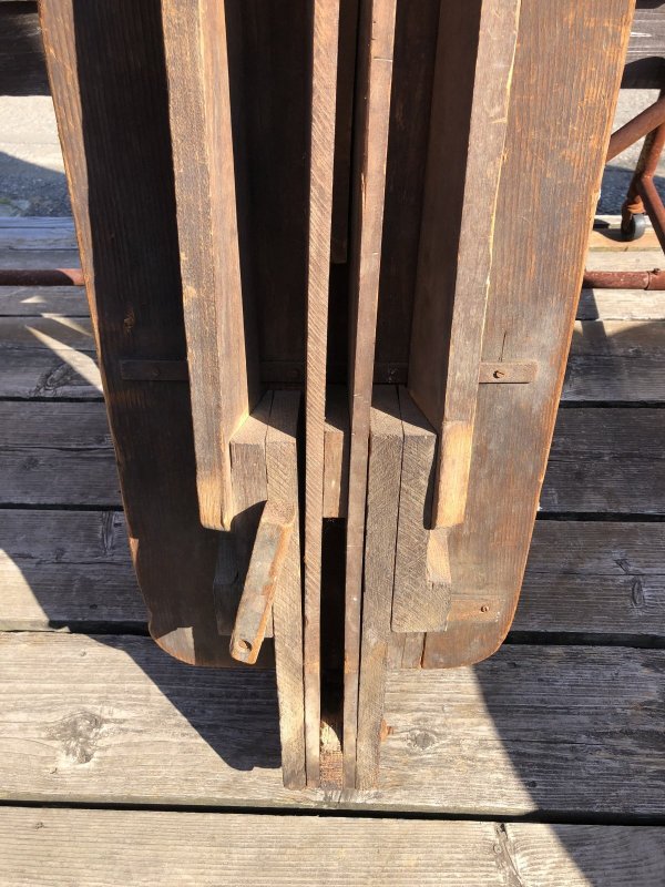 画像23: Vintage American Primitive Wooden Ironing Board Table (B456)