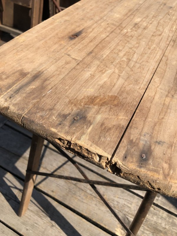 画像7: Vintage American Primitive Wooden Ironing Board Table (B457)