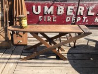 Vintage American Primitive Wooden Ironing Board Table (B459)