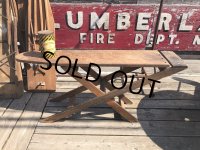 Vintage American Primitive Wooden Ironing Board Table (B459)