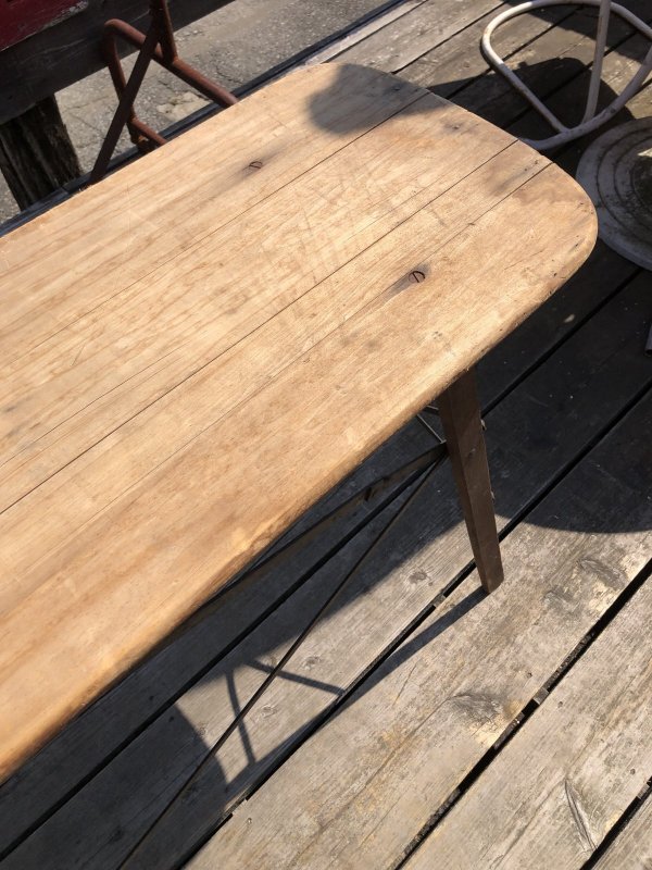 画像3: Vintage American Primitive Wooden Ironing Board Table (B457)