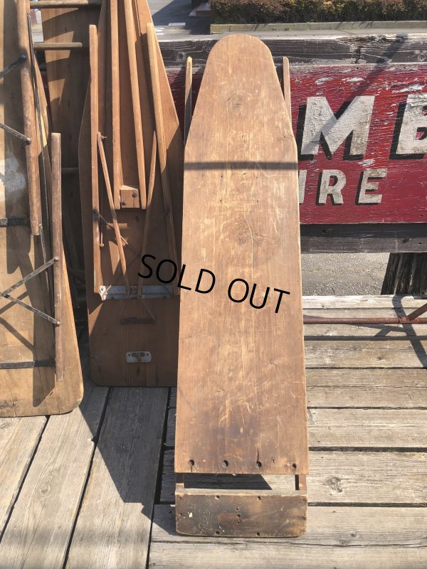 画像22: Vintage American Primitive Wooden Ironing Board Table (B459)