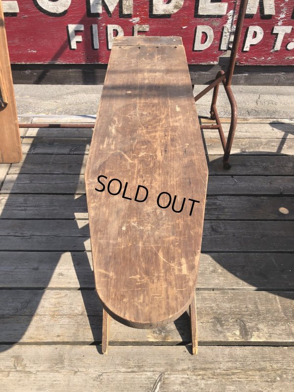 画像11: Vintage American Primitive Wooden Ironing Board Table (B459)