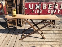 Vintage American Primitive Wooden Ironing Board Table (B460)