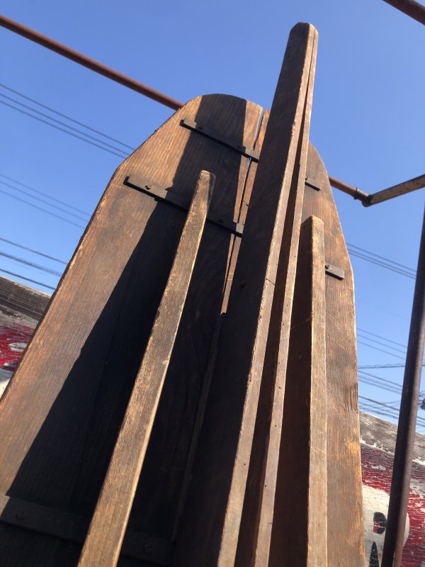 画像24: Vintage American Primitive Wooden Ironing Board Table (B456)