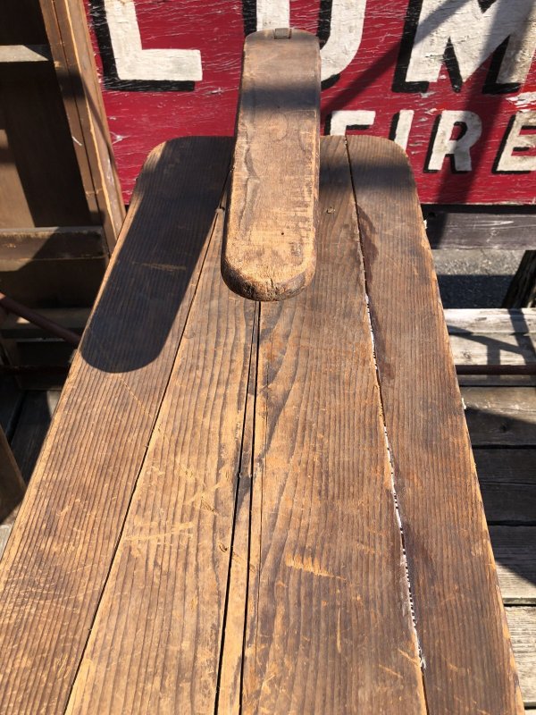 画像8: Vintage American Primitive Wooden Ironing Board Table (B456)