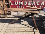 Vintage American Primitive Wooden Ironing Board Table (B456)