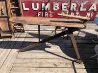 Vintage American Primitive Wooden Ironing Board Table (B456)