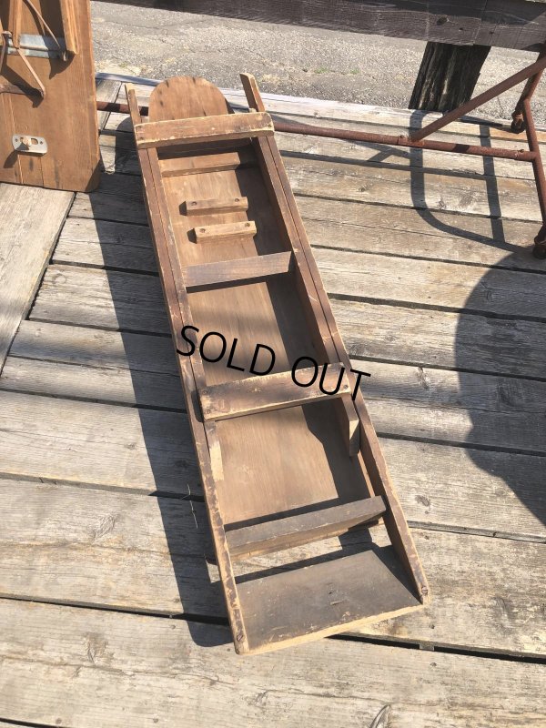 画像18: Vintage American Primitive Wooden Ironing Board Table (B459)