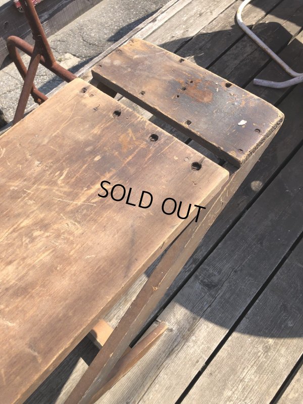 画像4: Vintage American Primitive Wooden Ironing Board Table (B459)