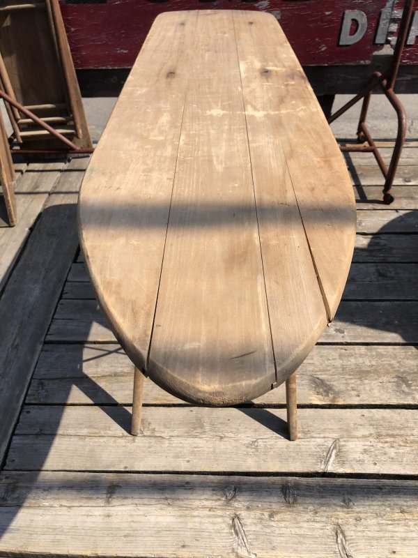 画像11: Vintage American Primitive Wooden Ironing Board Table (B457)