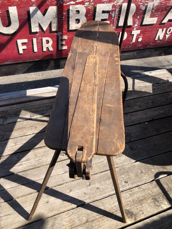 画像13: Vintage American Primitive Wooden Ironing Board Table (B456)