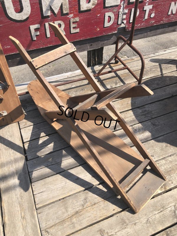 画像17: Vintage American Primitive Wooden Ironing Board Table (B459)
