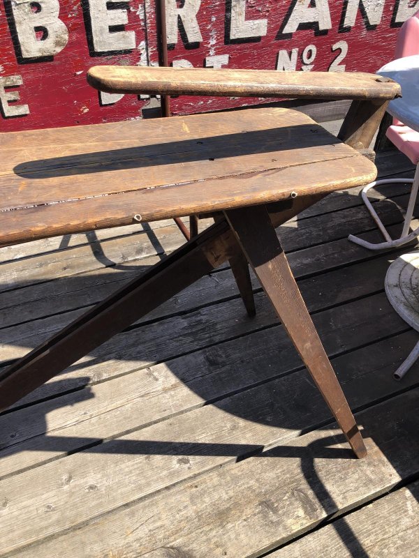 画像4: Vintage American Primitive Wooden Ironing Board Table (B456)