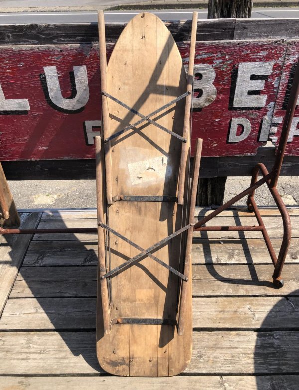 画像20: Vintage American Primitive Wooden Ironing Board Table (B457)