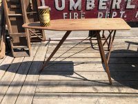 Vintage American Primitive Wooden Ironing Board Table (B458)