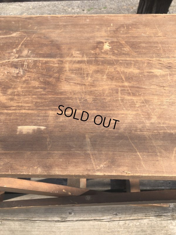 画像3: Vintage American Primitive Wooden Ironing Board Table (B459)