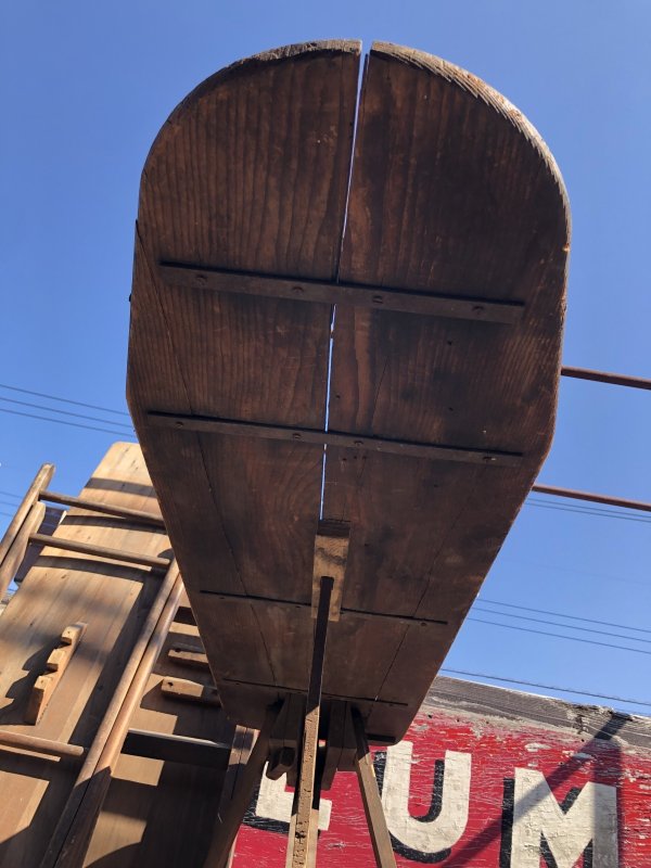 画像9: Vintage American Primitive Wooden Ironing Board Table (B456)