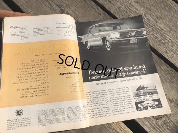 画像2: 60s Vintage Car Magazine Motor Trend 1961 (B483)