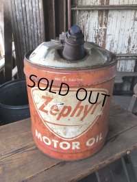 Vintage Motor Gas Oil 5 Gallon Can Zephyr (R485) 