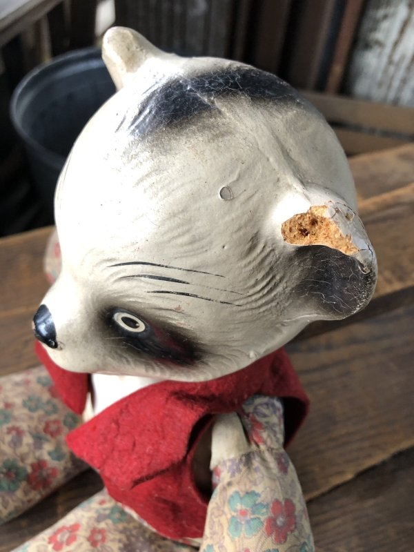 画像3: Vintage Composition Face Doll Panda Bear 35cm (R493)