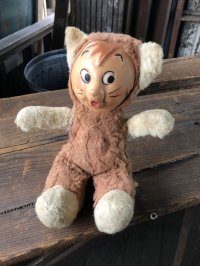 Vintage  Celluloid Face Doll Kitty Cat 27cm (R495)