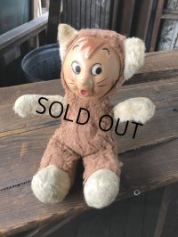 Vintage  Celluloid Face Doll Kitty Cat 27cm (R495)