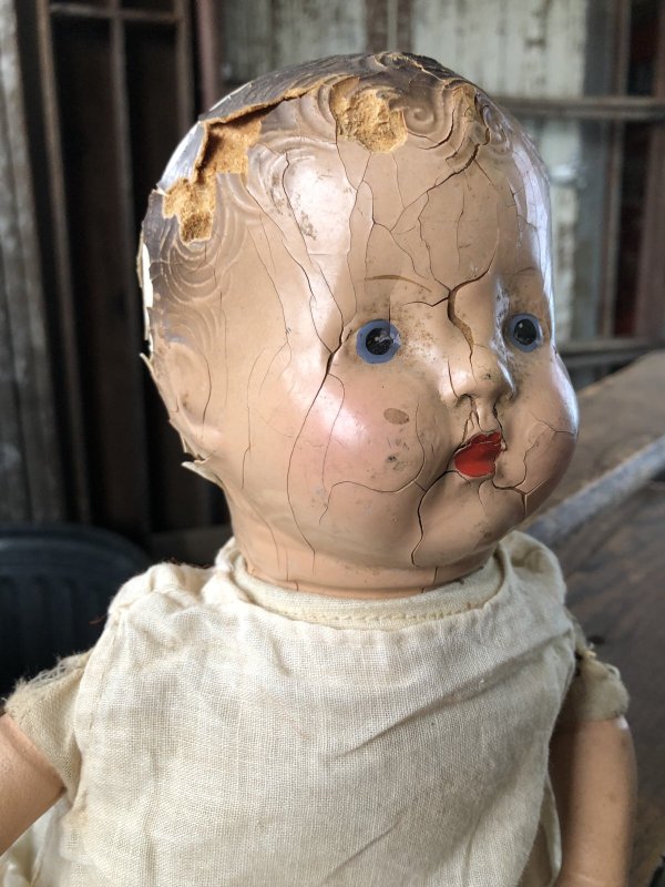 画像17: Vintage Composition Face Doll Baby 40cm (R494)