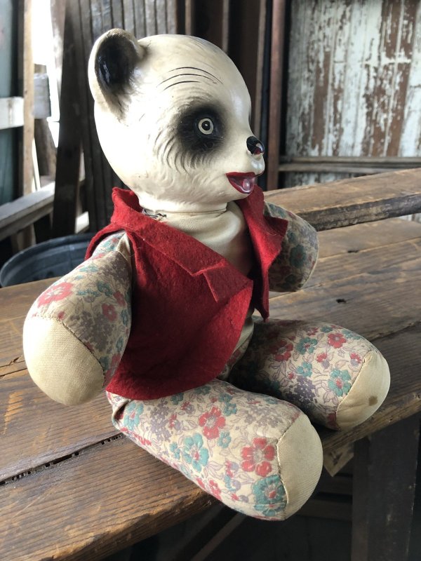 画像6: Vintage Composition Face Doll Panda Bear 35cm (R493)