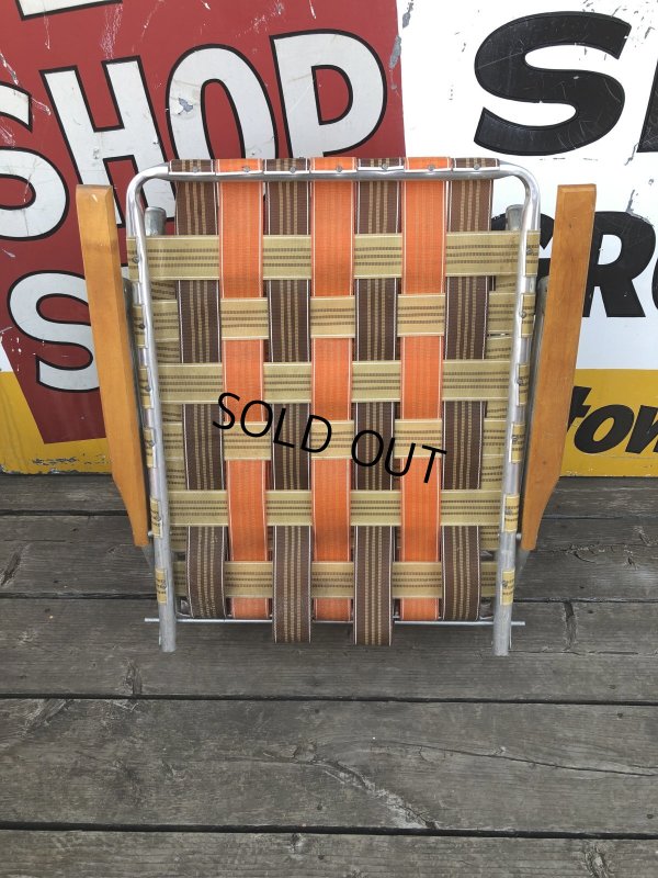 画像28: 60 Vintage Folding Long Lawn Chair (R495)