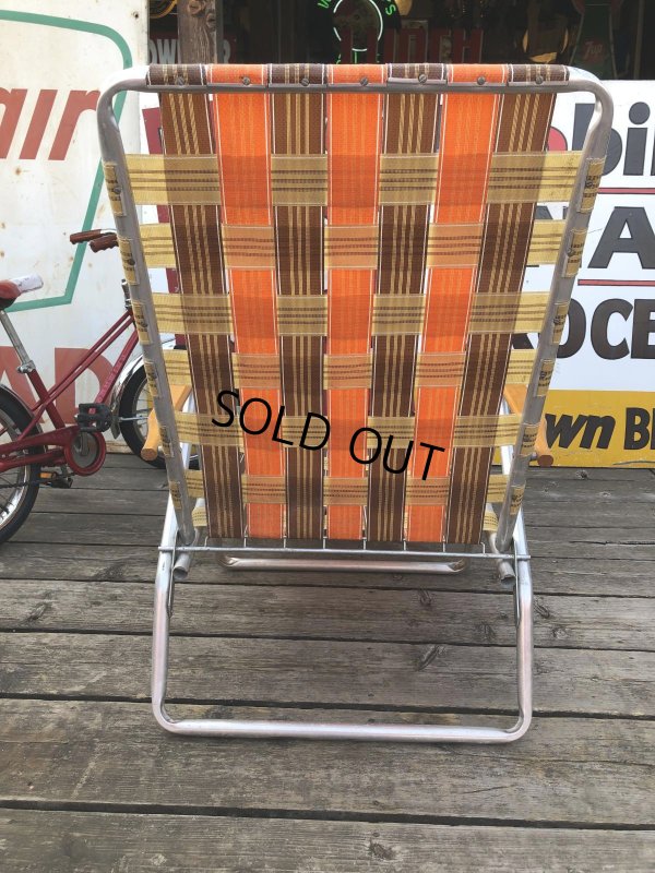 画像9: 60 Vintage Folding Long Lawn Chair (R495)