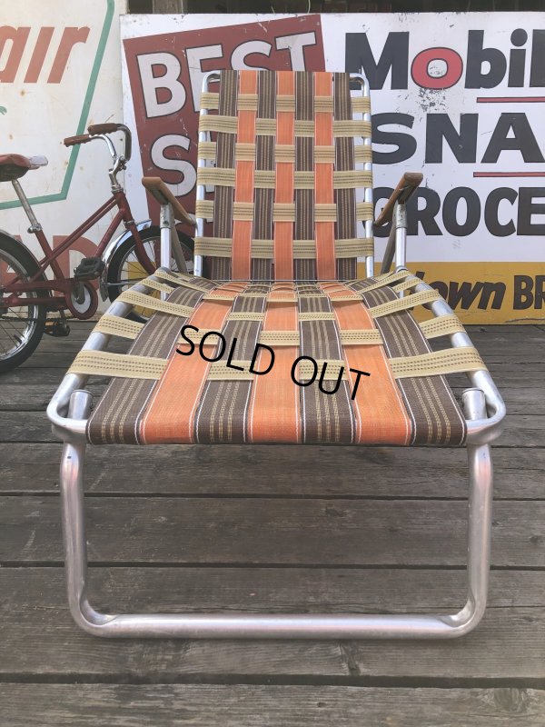画像23: 60 Vintage Folding Long Lawn Chair (R495)