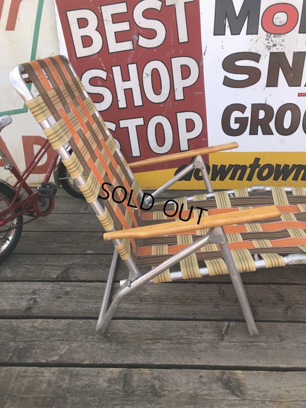 画像11: 60 Vintage Folding Long Lawn Chair (R495)