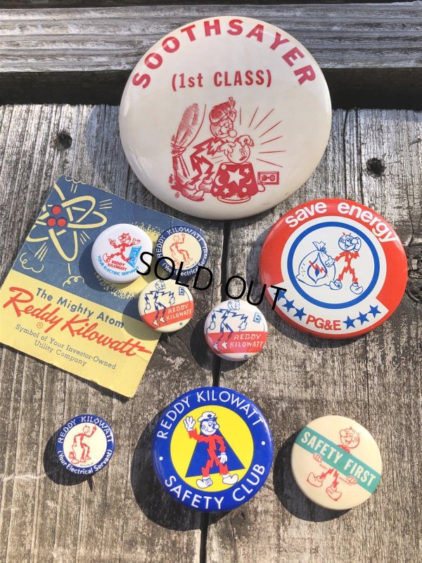 画像3: Vintage REDDY KILOWATT Original Advertising Pinback Button Badge (R513)