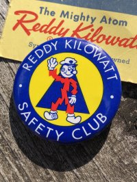 Vintage REDDY KILOWATT Original Advertising Pinback Button Badge (R513)