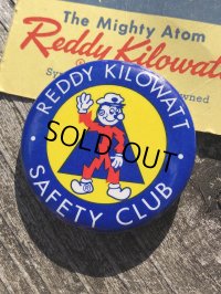 Vintage REDDY KILOWATT Original Advertising Pinback Button Badge (R513)