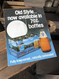 80s Vintage Cardboard Sign HEILMAN'S Old Style Beer (R526)
