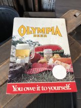 70s〜 Vintage Cardboard Sign OLYMPIA Beer (R530)